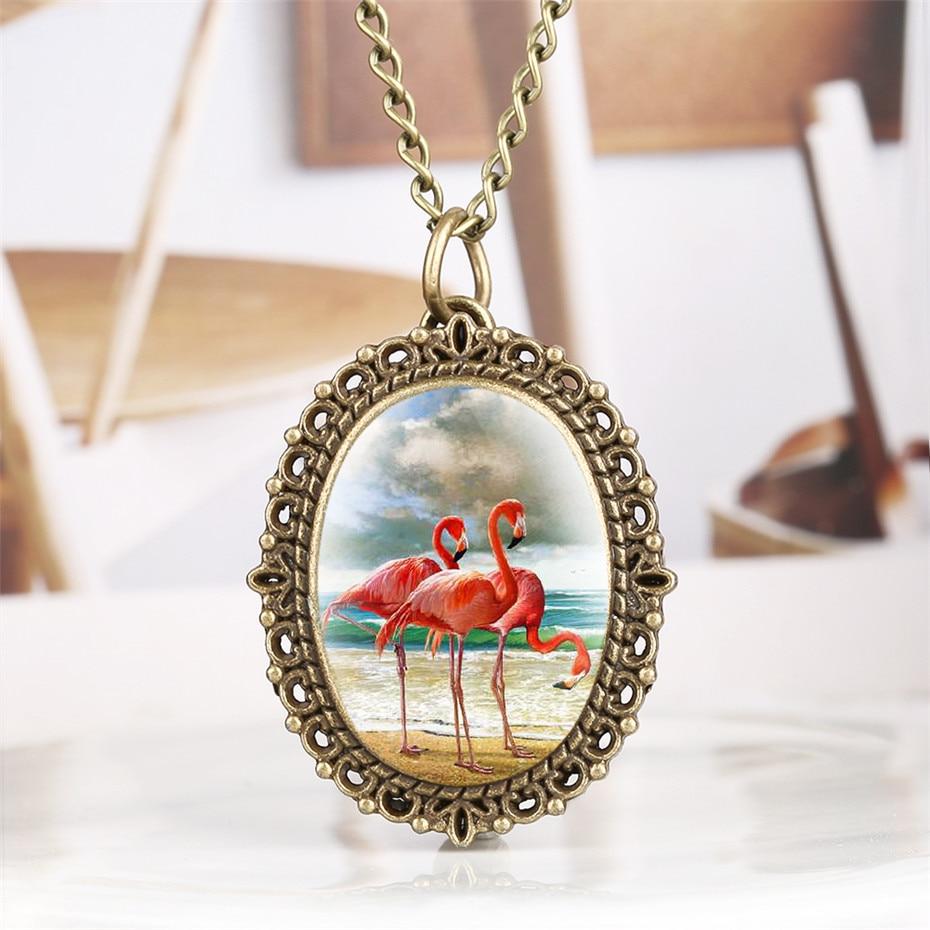 Montre Collier - Flamants Roses - Goussets Béguin - 1